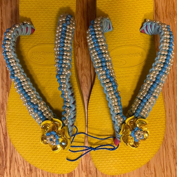 Decorated havaianas flip flop size 7.5 - Picture 1 of 2